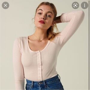 Rouje Edgar Pink Polka Dot Long Sleeve Top size EU 34 or US 2